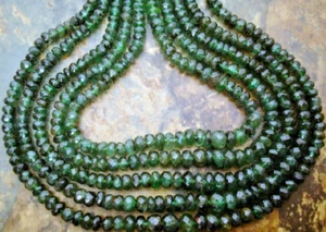 Rondell esmeralda 3,5-4 mm facetado (15 cuentas de piedras preciosas preciosas) 4,2 quilates - Gran valor - Imagen 1 de 3