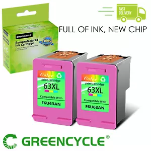 2PK Color Ink Cartridge 63XL F6U63AN For HP Deskjet 1110 1112 2130 3630 3636 - Picture 1 of 10