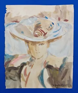 CLAUDE MONET - DRAWING, GOUACHE ON PAPER, SIGNED, ART, VTG, PICASSO, LANDSCAPE - Picture 1 of 3