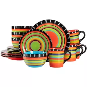 Gibson Elite Feliz Mesa 16-Piece Hand Painted Dinnerware Set - Picture 1 of 6