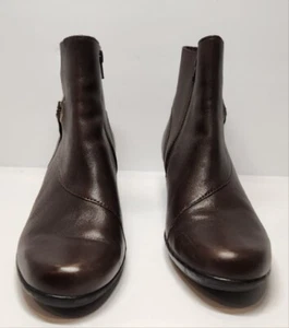 Clark's Ingalls Sea Ankle Boots/Booties Womens Sz 9 M Brown Leather Upper - Picture 1 of 10