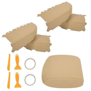 For Honda Pilot 09-15 Waterproof 4X Door Panel + Console Lid Armrest Cover Beige - Picture 1 of 18