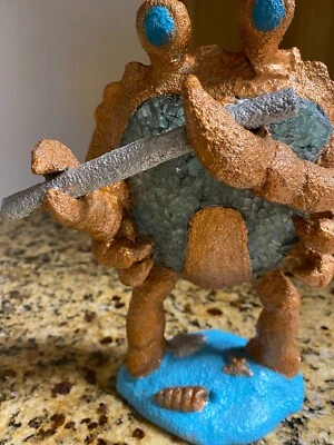 Vtg Decor for Home Garden Yard Crab Playing Flute Funny Figurine Resin Glass - Image 1 of 4