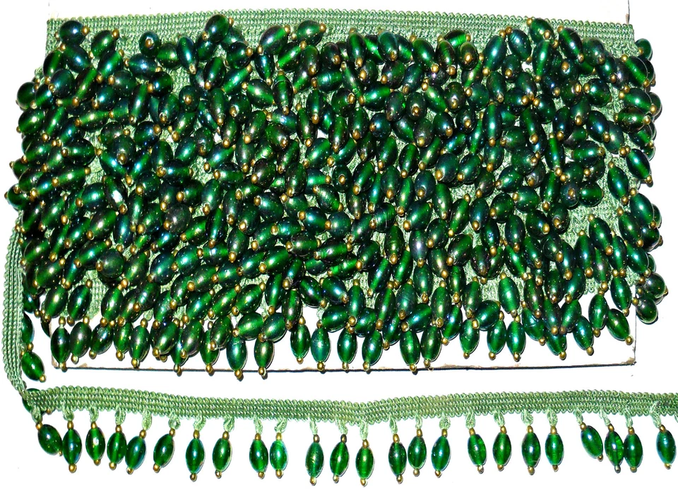 IMPRESIONANTE ADORNO DE ENCAJE DE CUENTAS DE VIDRIO 3 CM GOTA VENDIDO BTM, VARIOS COLS, ART 1089 Foto 1 de 1