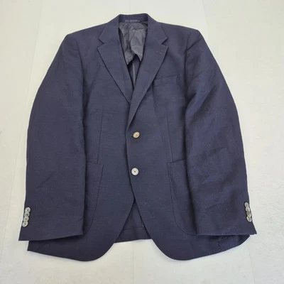 HUGO BOSS Blazer 40R Azul Hombre Botón 100% Lana Chaqueta Semi Forrada Waffle - Imagen 1 de 4