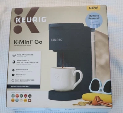 KEURIG  K-Mini Go Coffee Maker Navy Go Single Serve K-Cup Pod Brewer New Sealed - Image 1 of 3