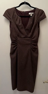 Vestido Granero Marrón Vestido Talla 4 Forrado Elástico Otoño Acción de Gracias Vacaciones Conjunto Foto 1 de 4