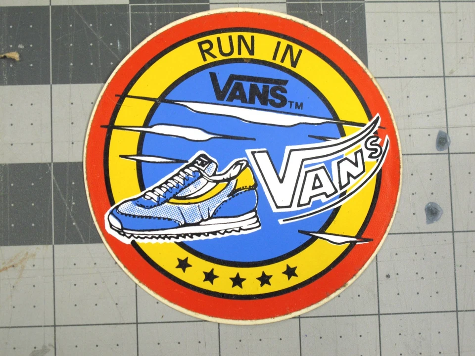 Pegatina de monopatín Vans de colección de los años 70 y 80 - suela de gofre pulgares hacia arriba pies frescos + Foto 1 de 1