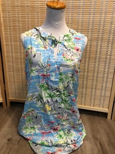 Stitch by Chenault Hawaii Luau Kleid Ärmellos Flamingos Große L NEU Neu mit Etikett h120 - Bild 1 von 10
