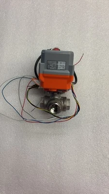 HSH-Flo TCR-02T, 3 Way Motorized Ball Valve 1/2" NPT, 24 VDC, 4-20mA - Image 1 of 4
