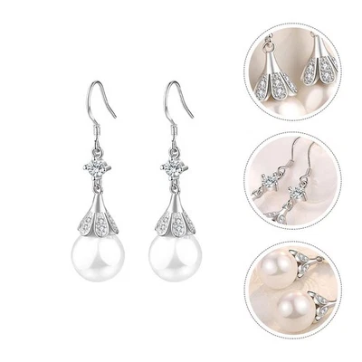 1 Paar Langstil Perlenohrringe Retro Wassertropfen Ohrringe () - Bild 1 von 4