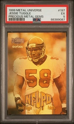 1999 Metal Universe #197 PRECIOUS METAL GEMS PMG NFLPD /50 Jesse Tuggle PSA 5 - Image 1 of 2
