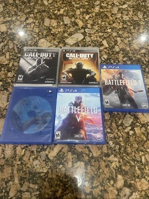 Lot of 5 PS3 PS4 PlayStation 3&4 Games  Call Of Duty Black Ops Battlefield GTA 5 - Image 1 of 4