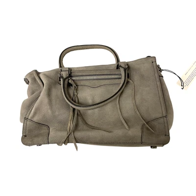 Rebecca Minkoff Womens Gray Denim Leather Zip Top Regan Satchel Tote Bag NEW - Image 1 of 4