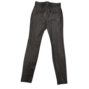 A Stars Faux Leather High Waisted Leggings Black Pull On Pants - Picture 1 of 5