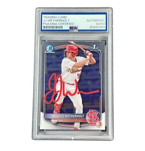 JJ Wetherholt Signed 1st Bowman Chrome Card Auto St. Louis Cardinals PSA - Picture 1 of 2