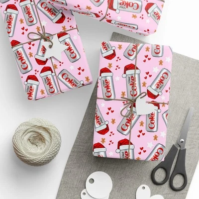 Diet Coke Christmas Wrapping Paper, Funny Drinks Christmas Wrapping Paper - Image 1 of 4