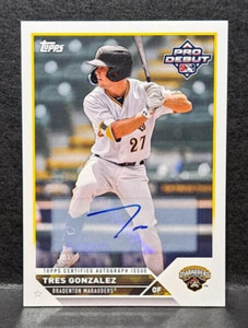 2023 Topps Pro Debut Tres Gonzalez auto PD-191 Pirates