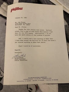 CONNIE MACK STADIUM Letter From Larry Shenk Original 1982 Very Rare Must See! - Picture 1 of 6