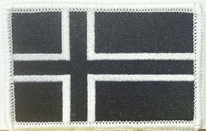 ICELAND Flag Embroidered Iron-On Patch Tactical Military BLACK & WHITE  Version - Picture 1 of 1