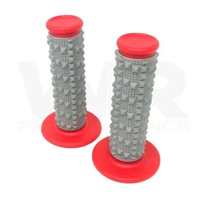 Empuñaduras manillar rojo gris para Kawasaki KX125 KX250 Foto 1 de 2