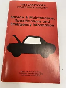 1984 Oldsmobile Owners Manual Supplement Service and Maintenance - Foto 1 di 3