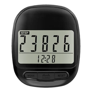 Clip On Pedometer Digital LCD Display Walking Pedometer Step Counter with Clock - Picture 1 of 12