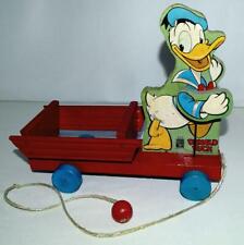 EX! DISNEY 1951 "DONALD DUCK CART" PULL TOY #-500" BY FISHER PRICE+NOISE MAKER!!