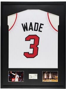Dwyane Wade Signed Framed Cut Display w/ Jersey JSA COA Miami Heat Point Guard