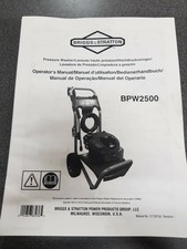 Briggs and Stratton Owners Manual Bpw2500