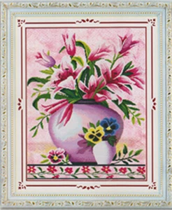 "Pink Lily " 11CT counted cross stitch kits 60cm*70cm - Picture 1 of 1