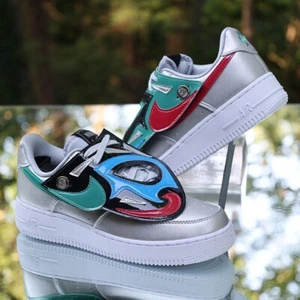 Nike Air Force 1 Low Lucha Libre Men’s Size 6.5 Silver Custom DM6177-095 - Picture 1 of 13