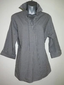 BLUSA DE ALGODÓN KARL LAGERFELD PARIS B&W A CUADROS - Imagen 1 de 8