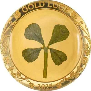 2025 CIT Good Luck Four-Leaf Clover 1 Gram Proof Gold - In Capsule w/ Coa - Picture 1 of 2