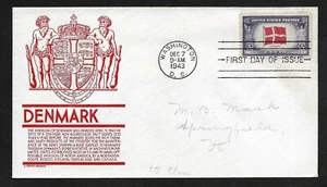 #920 5c Overrun Countries -Denmark- Red Anderson FDC - Picture 1 of 2