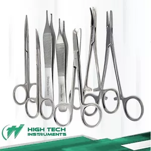 7-teiliges kleines chirurgisches Naht-Set Kit Pinzette Nadelhalter Schere Edelstahl CE - Bild 1 von 3