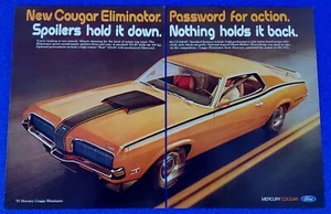 1969 CLASSIC LINCOLN MERCURY COUGAR ELIMINATIOR CJ 428 ORIGINAL 2 PG PRINT AD - Picture 1 of 1