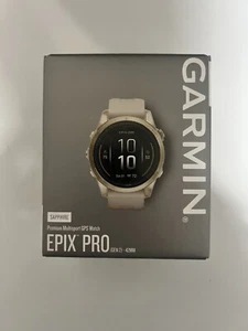 *New* Garmin epix Pro(Gen 2) 42mm Sapphire Edition GPS Smart Watch Soft Gold - Picture 1 of 2