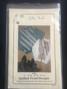 Vintage Golden Needles Womens Quilted Front Sweater Sz 32-44 1988 - Picture 1 of 2