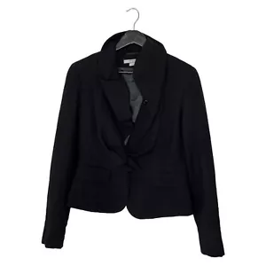 Giacca blazer da sera Givenchy schiacciato collo asimmetrico lana taglia 44 nero - Foto 1 di 9