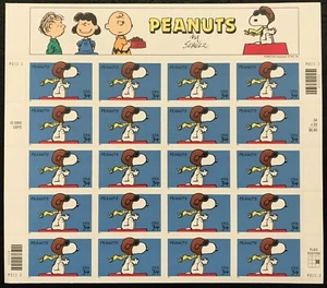 2001 Scott #3507 - 34¢ - PEANUTS - SNOOPY FLYING ACE - Full Sheet of 20 Mint NH - Picture 1 of 1