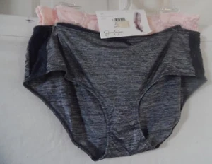 2- NYLON SPANDEX JESSICA SIMPSON HIPSTERS PANTIES 1-LIGHT PINK,1-NAVY 2X - Picture 1 of 5
