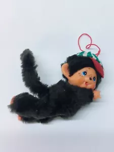 MONCHHICHI MINI MONKEY w Hat Hanging Ornament Hugger Clip Vintage Kawaii - Picture 1 of 5