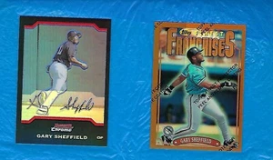 GARY SHEFFIELD 1996 REFRACTOR FINEST + 2004 REFRACTOR CROMADO BOWMAN YANKEES - Imagen 1 de 2