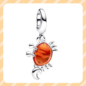 The Little Orange Sebastian Crab Charm 925 Sterling Silver Women Bracelet Charm