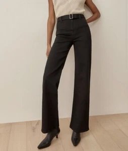 Reformation Amelie Black High Rise Wide Leg Jeans NWT - Picture 1 of 6