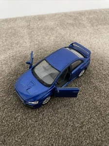 Welly Mitsubishi Lancer Evolution X Blue 1/36 Scale DieCast Model Car No. 43655 - Picture 1 of 5