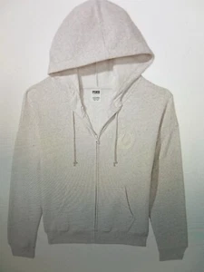 Victoria’s Secret Pink Everyday Tan FLEECE FULL ZIP-UP HOODIE XL Sweatshirt NWT - Picture 1 of 4
