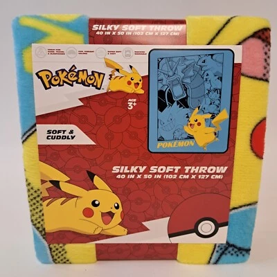 Pokemon Throw Blanket 40" x 50" Silky SUPER SOFT NEW - Image 1 of 4