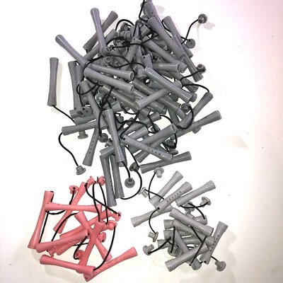 81 rodillos de varillas permanentes para el cabello 3 tamaños 60 gris 3", 9 rosa 3-1/8", 12 lt gris 2-3/8" Foto 1 de 4